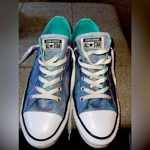 Converse All Star Blue “mermaid” sparkle size 10 like new
